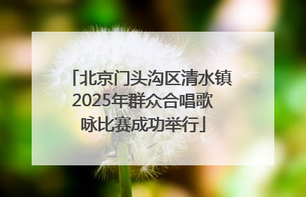 北京门头沟区清水镇2025年群众合唱歌咏比赛成功举行