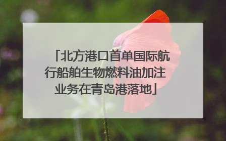 北方港口首单国际航行船舶生物燃料油加注业务在青岛港落地