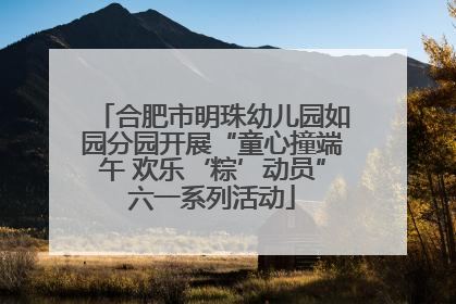 合肥市明珠幼儿园如园分园开展“童心撞端午 欢乐‘粽’动员”六一系列活动