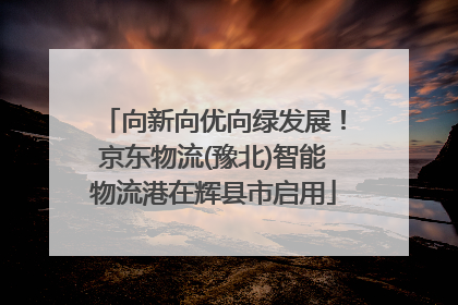 向新向优向绿发展！京东物流(豫北)智能物流港在辉县市启用