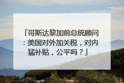 哥斯达黎加前总统顾问：美国对外加关税，对内猛补贴，公平吗？