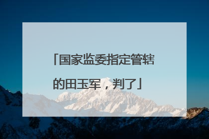 国家监委指定管辖的田玉军，判了
