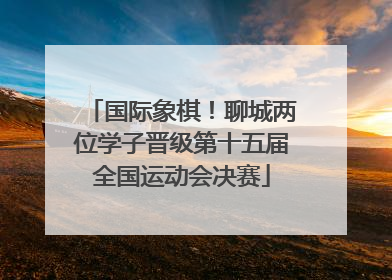 国际象棋！聊城两位学子晋级第十五届全国运动会决赛