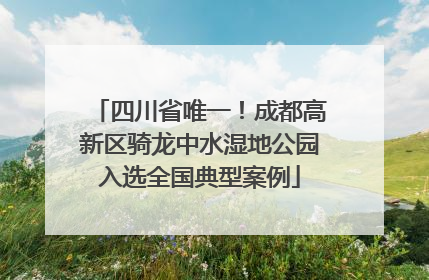 四川省唯一！成都高新区骑龙中水湿地公园入选全国典型案例