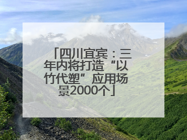 四川宜宾：三年内将打造“以竹代塑”应用场景2000个