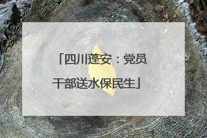 四川蓬安：党员干部送水保民生