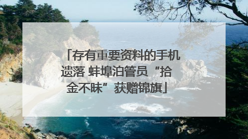 存有重要资料的手机遗落 蚌埠泊管员“拾金不昧”获赠锦旗