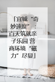 宜城“奇妙速度”：百天筑就亲子乐园 营商环境“磁力”尽显
