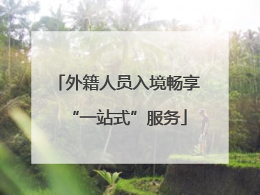 外籍人员入境畅享“一站式”服务