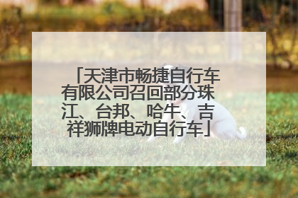 天津市畅捷自行车有限公司召回部分珠江、台邦、哈牛、吉祥狮牌电动自行车