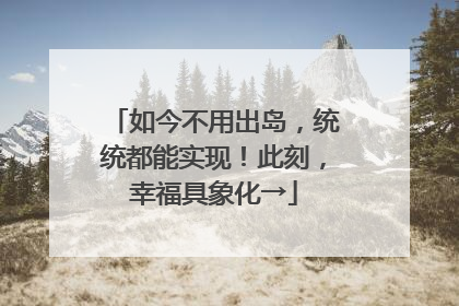 如今不用出岛，统统都能实现！此刻，幸福具象化→