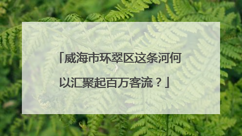 威海市环翠区这条河何以汇聚起百万客流？