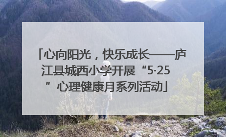 心向阳光，快乐成长——庐江县城西小学开展“5·25”心理健康月系列活动