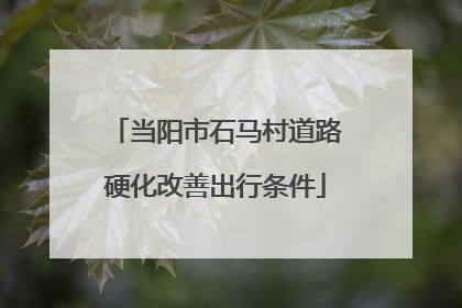 当阳市石马村道路硬化改善出行条件