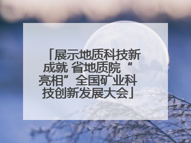 展示地质科技新成就 省地质院“亮相”全国矿业科技创新发展大会