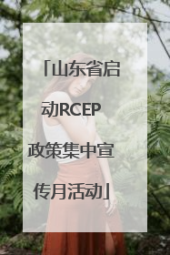 山东省启动RCEP政策集中宣传月活动