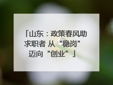 山东：政策春风助求职者 从“稳岗”迈向“创业”