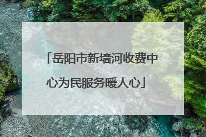 岳阳市新墙河收费中心为民服务暖人心
