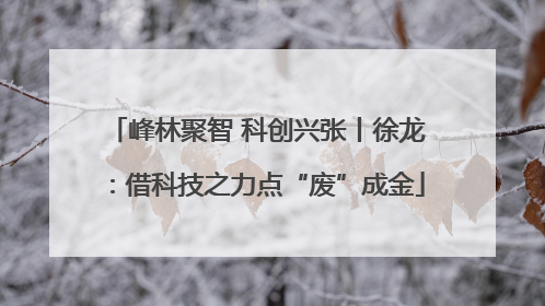 峰林聚智 科创兴张丨徐龙：借科技之力点“废”成金