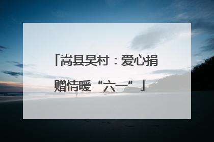 嵩县吴村：爱心捐赠情暖“六一”