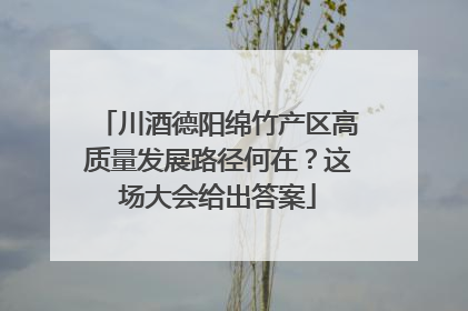 川酒德阳绵竹产区高质量发展路径何在？这场大会给出答案