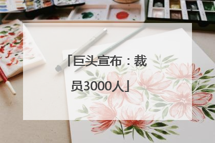 巨头宣布：裁员3000人