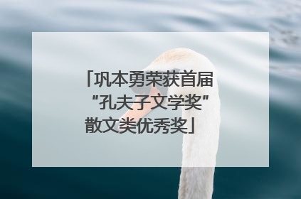 巩本勇荣获首届“孔夫子文学奖”散文类优秀奖