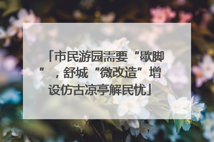 市民游园需要“歇脚”，舒城“微改造”增设仿古凉亭解民忧
