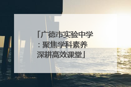广德市实验中学：聚焦学科素养 深耕高效课堂