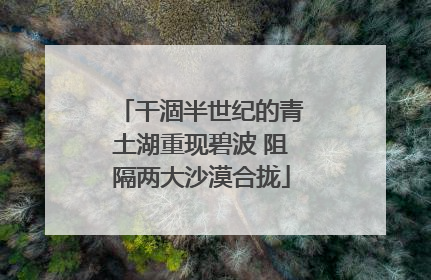 干涸半世纪的青土湖重现碧波 阻隔两大沙漠合拢