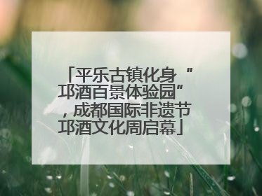 平乐古镇化身“邛酒百景体验园”，成都国际非遗节邛酒文化周启幕