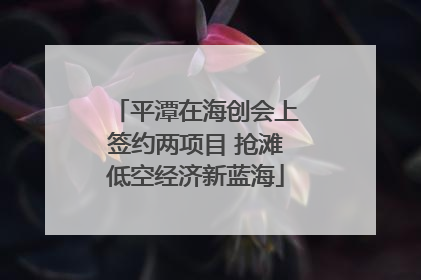 平潭在海创会上签约两项目 抢滩低空经济新蓝海