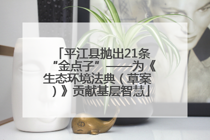 平江县抛出21条“金点子”——为《生态环境法典（草案）》贡献基层智慧