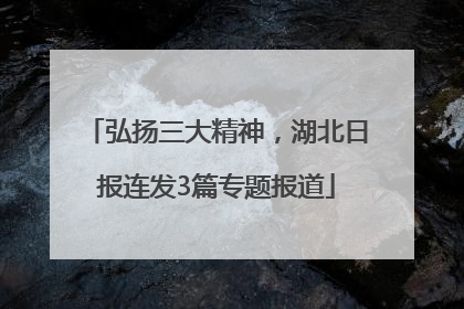 弘扬三大精神，湖北日报连发3篇专题报道