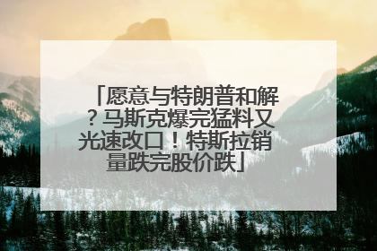 愿意与特朗普和解？马斯克爆完猛料又光速改口！特斯拉销量跌完股价跌