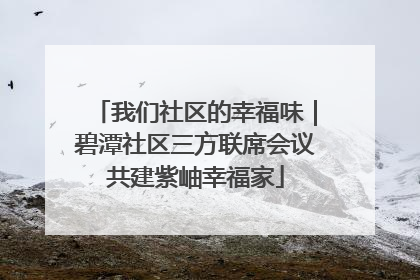 我们社区的幸福味｜碧潭社区三方联席会议共建紫岫幸福家