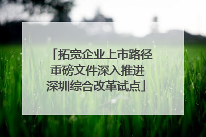 拓宽企业上市路径 重磅文件深入推进深圳综合改革试点