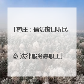 枣庄：信访窗口听民意 法律服务惠职工