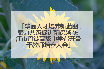 擘画人才培养新蓝图，聚力共筑促进新跨越 镇江市丹徒高级中学召开骨干教师培养大会