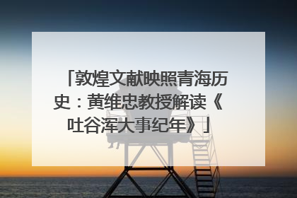 敦煌文献映照青海历史：黄维忠教授解读《吐谷浑大事纪年》