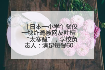 日本一小学午餐仅一块炸鸡被网友吐槽“太寒酸”，学校负责人：满足每餐600千卡的标准