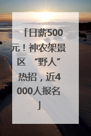 日薪500元！神农架景区 “野人” 热招，近4000人报名