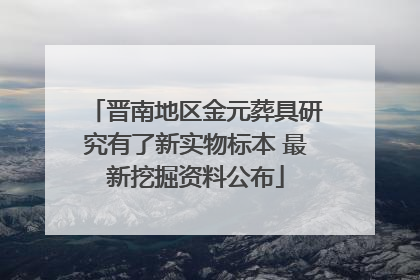晋南地区金元葬具研究有了新实物标本 最新挖掘资料公布
