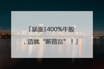 暴涨1400%牛股，造就“新首富”！