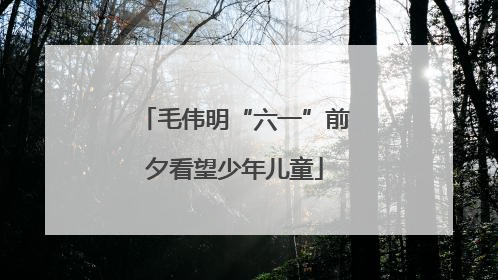 毛伟明“六一”前夕看望少年儿童