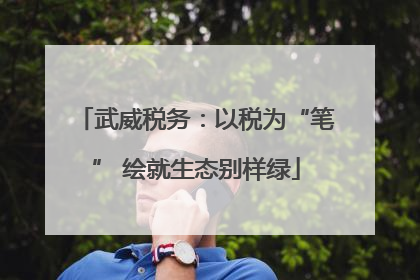 武威税务：以税为“笔” 绘就生态别样绿