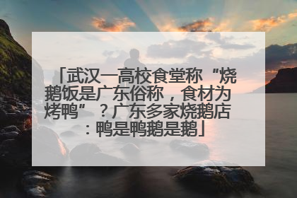 武汉一高校食堂称“烧鹅饭是广东俗称，食材为烤鸭”？广东多家烧鹅店：鸭是鸭鹅是鹅
