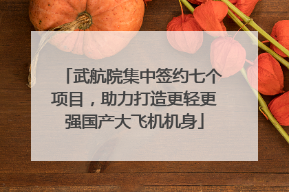 武航院集中签约七个项目，助力打造更轻更强国产大飞机机身