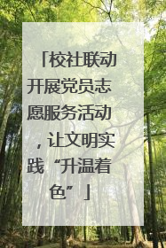 校社联动开展党员志愿服务活动，让文明实践“升温着色”