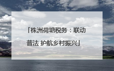 株洲荷塘税务：联动普法 护航乡村振兴